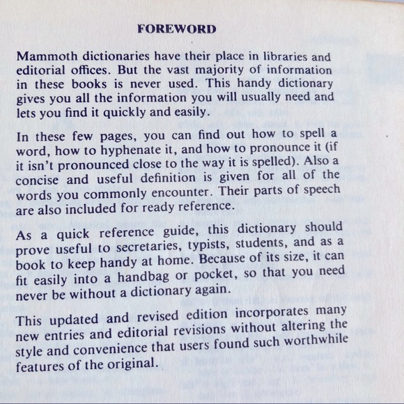 WEBSTER’S DICTIONARY Compact Spiral Pocket Version VINTAGE - Picture 4 of 13